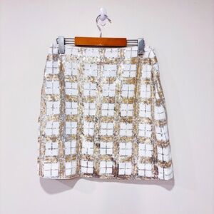 ANONYME DESIGNERS Stella Cecile Gold and White Sequin Skirt